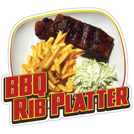 BBQ Rib Platter Decal Concession Stand Food Truck Sticker